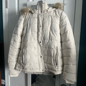 Royal Matrix Puffer Coat with Attachable Hood